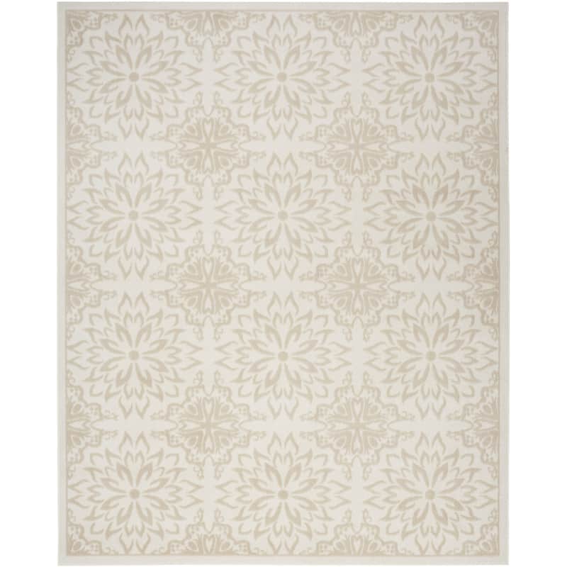 Bawa Power Loomed Floral Traditional Non Skid Stain Resistant Area Rug By HomeRoots - 120' X '84' X '0.5