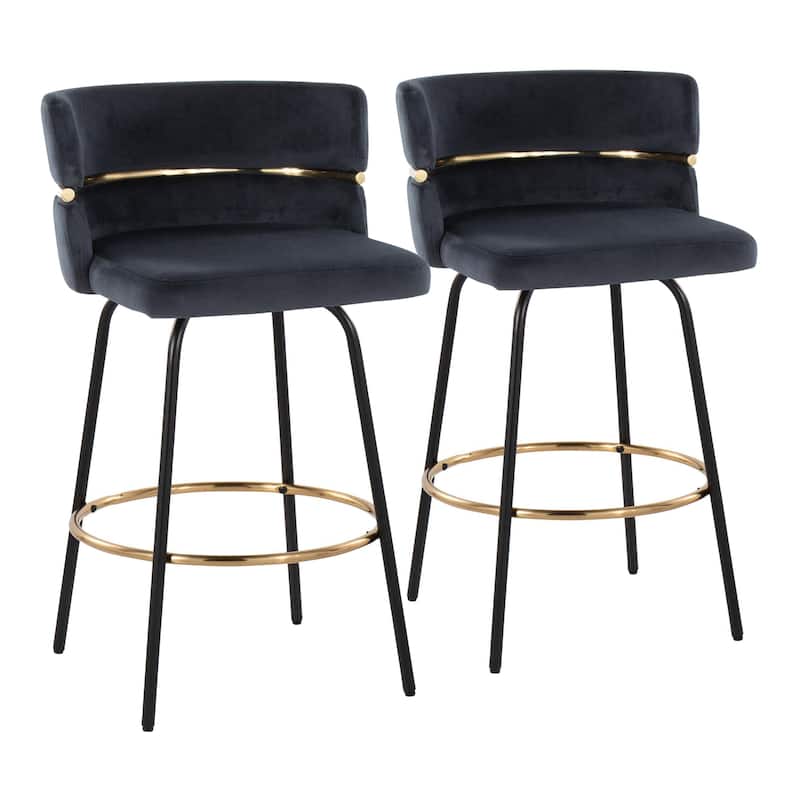 Silver Orchid Lena 26" Fixed-Height Counter Stool (Set of 2)