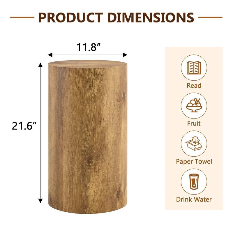 Mulfunctional Coffee Table Side Table Sofa Table, Natural End Table Lamp Table for Living Room Bedroom