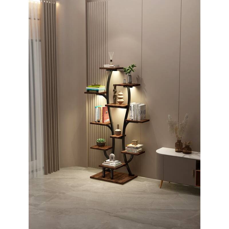 Plant Stand Indoor with Grow Lights, Indoor Plant Shelf, Metal Plant Flower Holder Stand, Vase Shape Plant Rack