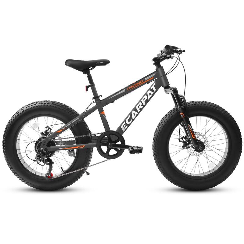 Adult/Youth Fat Tire Bike - Shimano Gears, Dual Disc Brakes, Front Suspension, Steel Frame, Commuter/Trail Use - 20