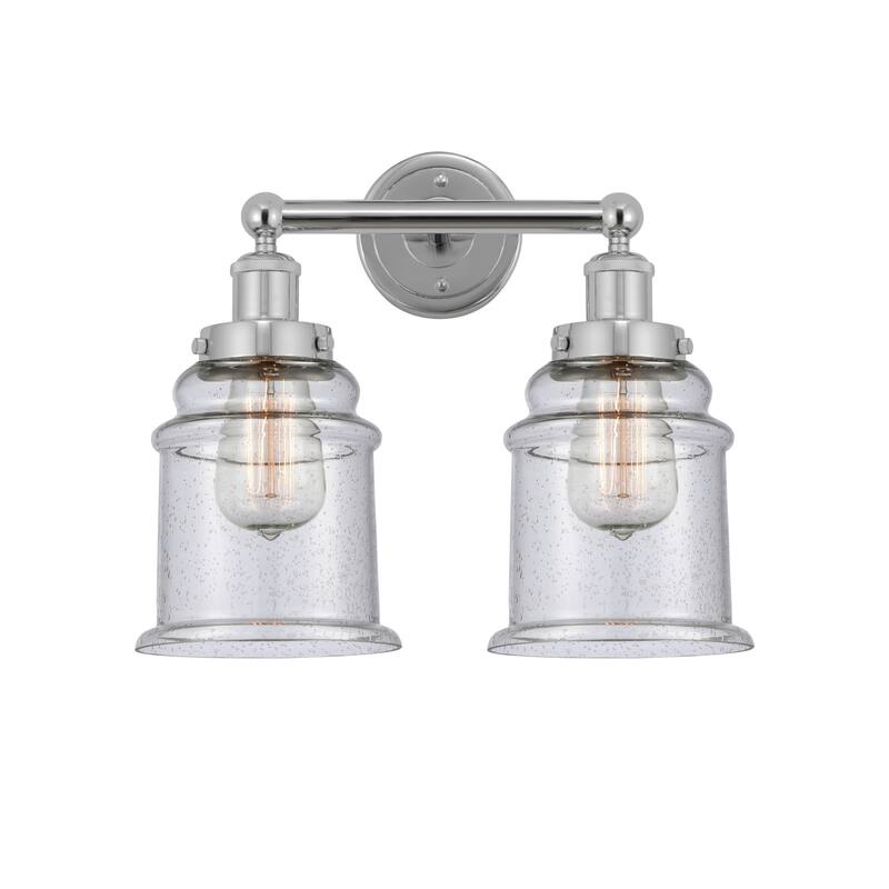 Innovations Lighting 616-2W-13-15 Canton Vanity Canton 2 Light 15" - Polished Chrome / Seedy