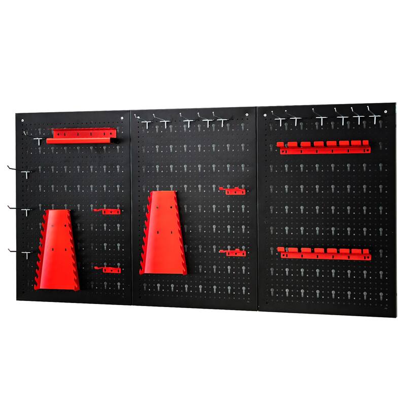 Costway Pegboard Wall Organizer Kit 4 ft.Metal Toolboard W/ 3 - See Details