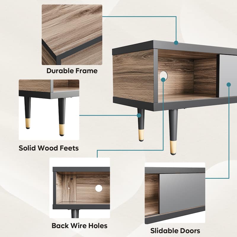 Modern TV Stand up to for 85 inch TVs Entertainment Center with Storage - 80 inch