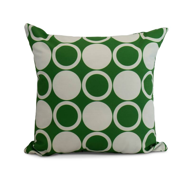 20 x 20 Inch Small Modcircles Geometric Print Outdoor Pillow - Green