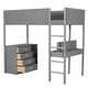 preview thumbnail 85 of 108, Kids Loft Bed Elegance Teddy Fleece Loft Bed with Full Length Guardrail, Storage Shelf, 4 Drawers, and Convertible Desk