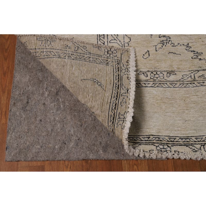 Earth Tone Tabriz Persian Vintage Area Rug Hand-Knotted Wool Carpet - 9'6"x 12'7"