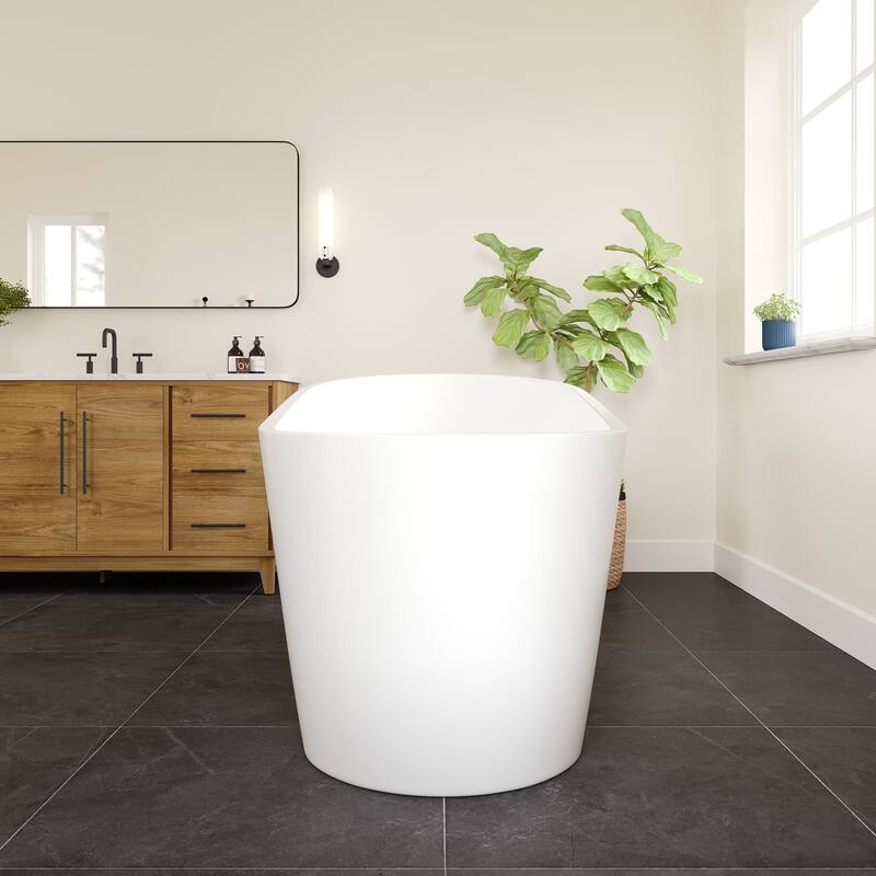 Eviva Luna White Acrylic Slipper Freestanding Bathtub