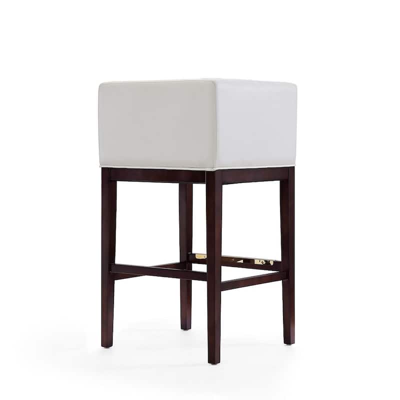 Manhattan Comfort Kingsley 38 in. Dark Walnut Beech Wood Barstool (Set of 2)
