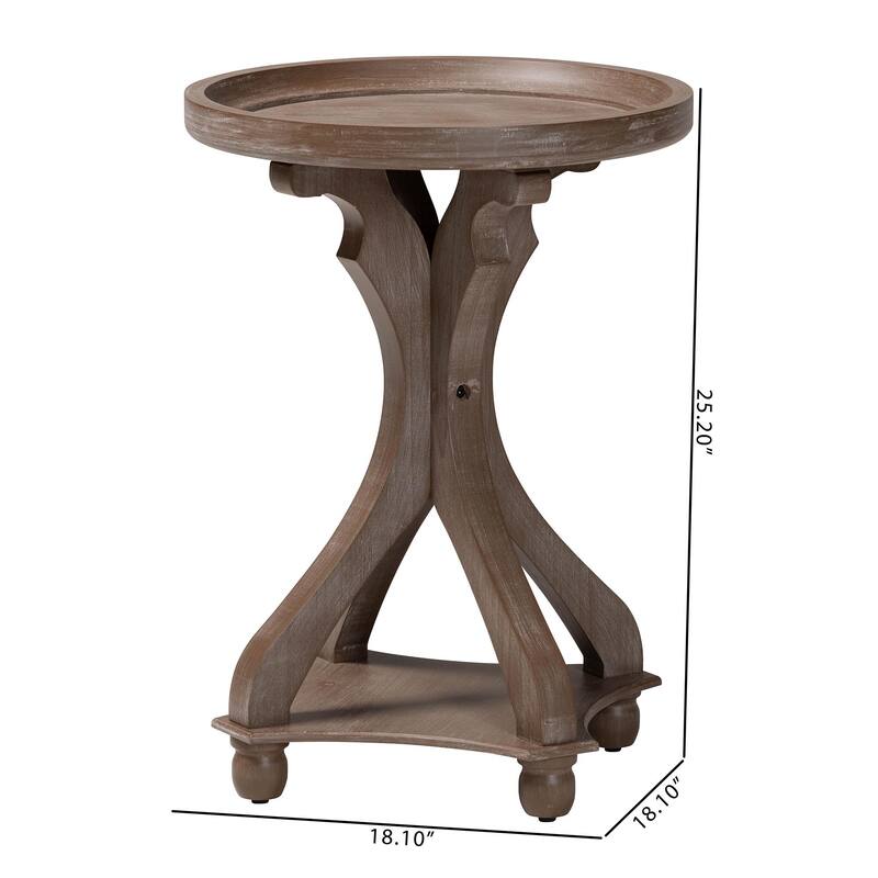 Westlyn French Country Antique Brown Wood End Table