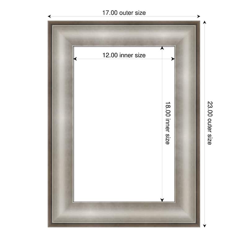Amanti Art Imperial Silver Framed Dry Erase Magnetic Board - 17 x 23 in - Imperial Silver