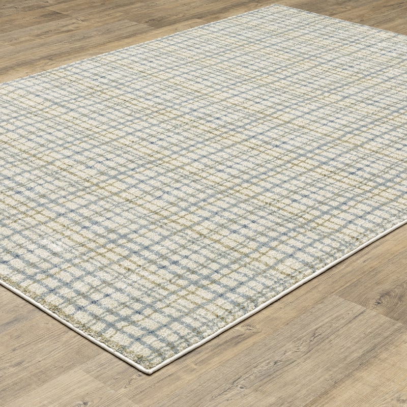 ROW Gemma Distressed Plaid Area Rug