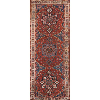 Hand Knotted Oriental 100% Wool Carpet Traditional Floral Oranges & Rust Bakhtiari Runner Rug - 10' 2'' X 3' 9''