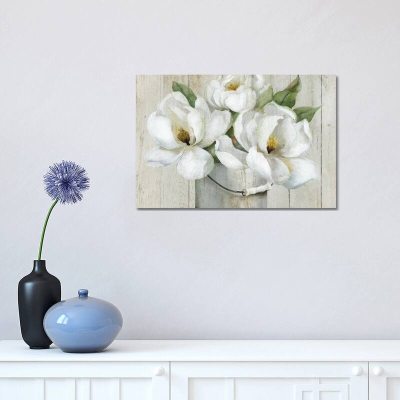 iCanvas "Shiplap Magnolias" by Nan Canvas Print - 12x18x1.5