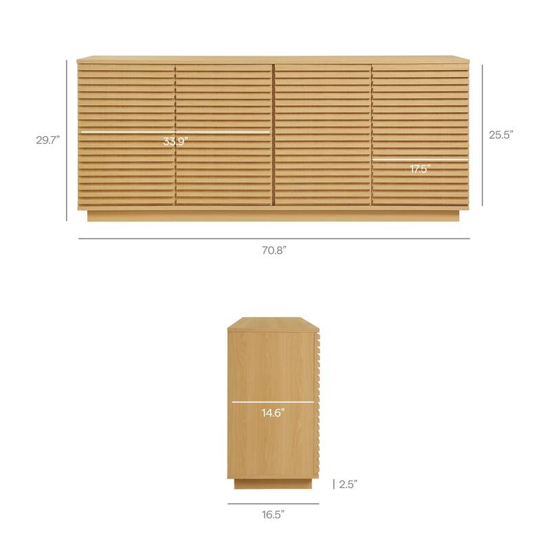 Render 4-Door Fluted Sideboard Cabinet TV Stand