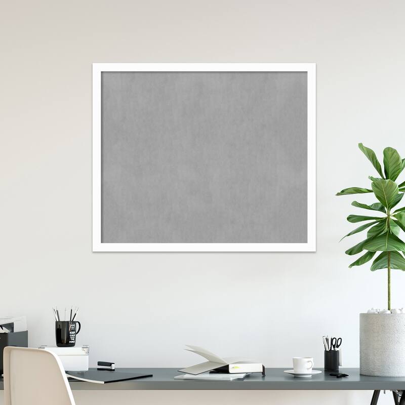Amanti Art Basic White Narrow Framed Magnetic Board