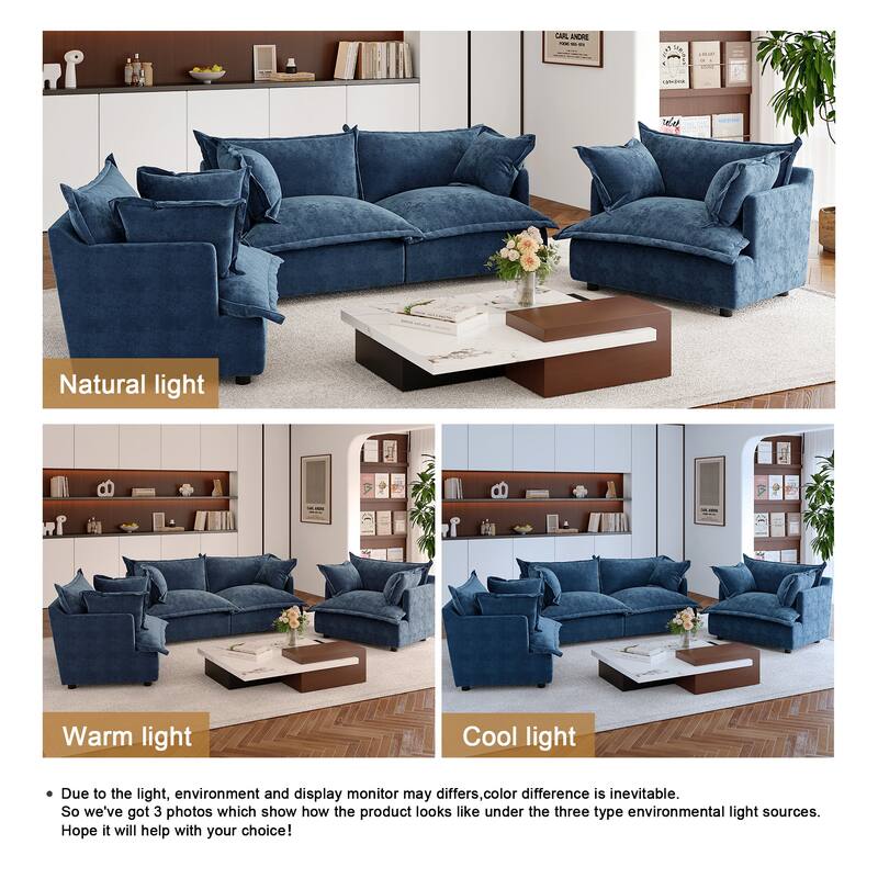 Double Layer Cushion Comfy Cloud Modular Sectional Sofa Set