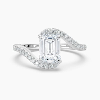 Auriya 14k Gold Emerald-cut Lab Grown Diamond Bypass Engagement Ring 1.00 to 5.00 ct. tw. (F-G, VS)