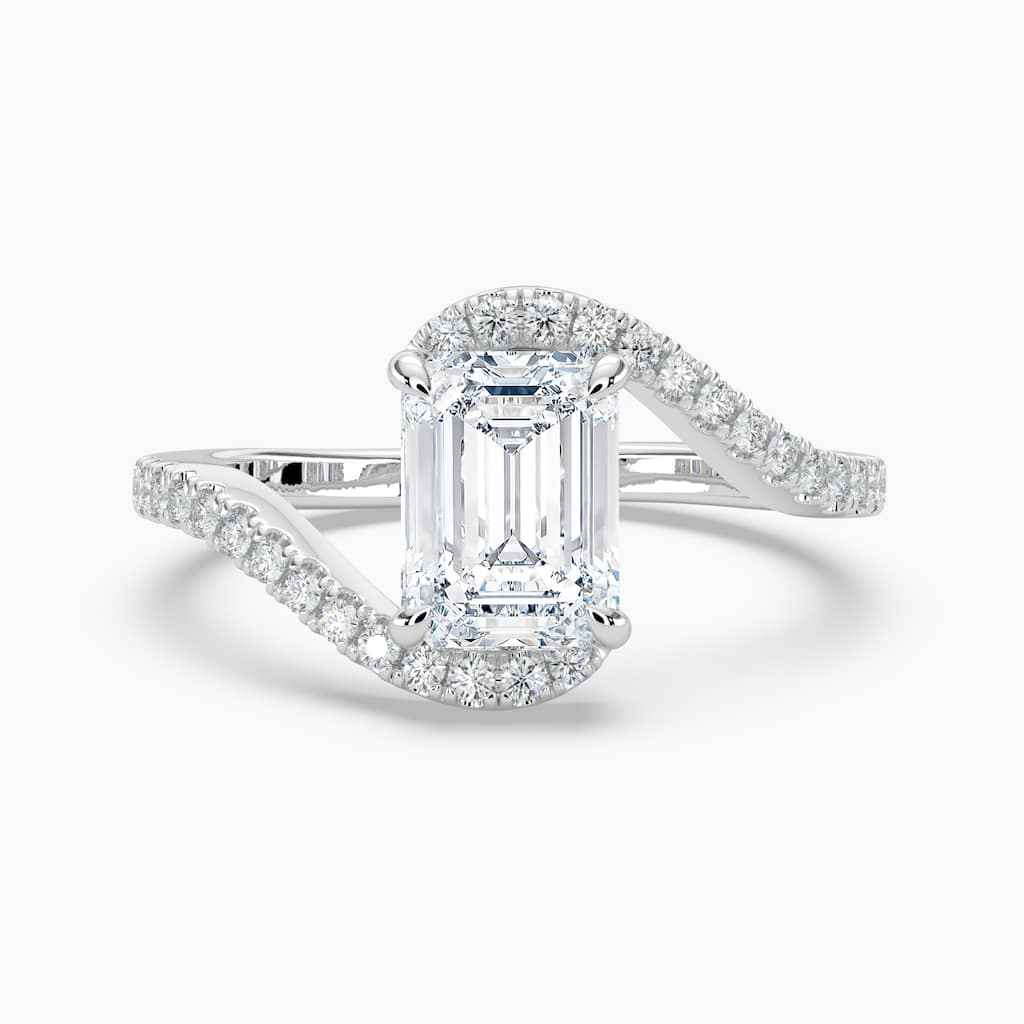 Auriya 14k Gold Emerald-cut Lab Grown Diamond Bypass Engagement Ring 1.00 to 5.00 ct. tw. (F-G, VS)