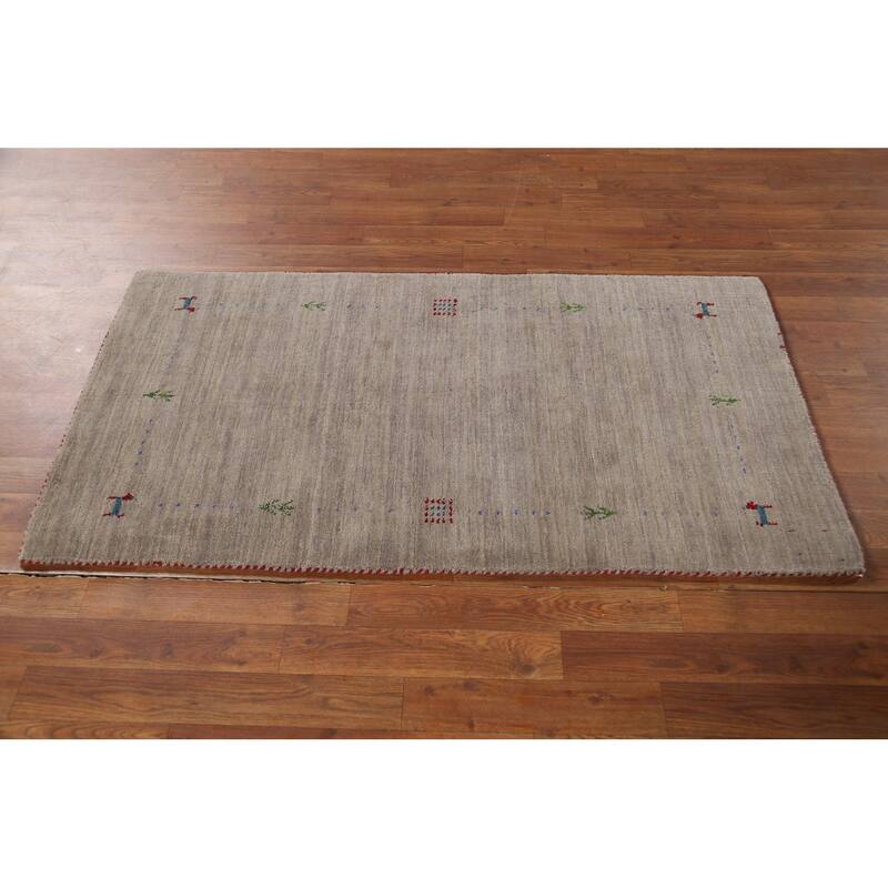 Tribal Gabbeh Indian Accent Rug Handmade Contemporary Wool Carpet - 2'7"x 4'10"