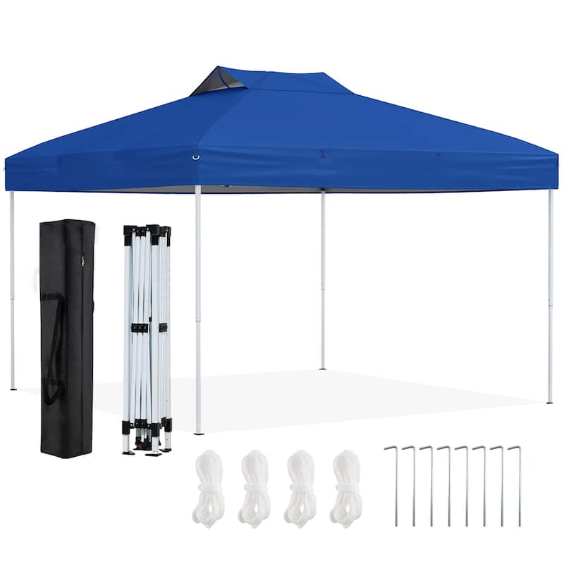 10x10 Pop Up Canopy Tent with One-Push Lock and Adjustable Height Gazebo Included Stakes Ropes