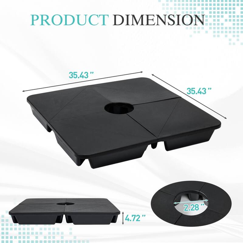 Aoodor 4-Piece Offset Cantilever Patio Umbrella Base Stand