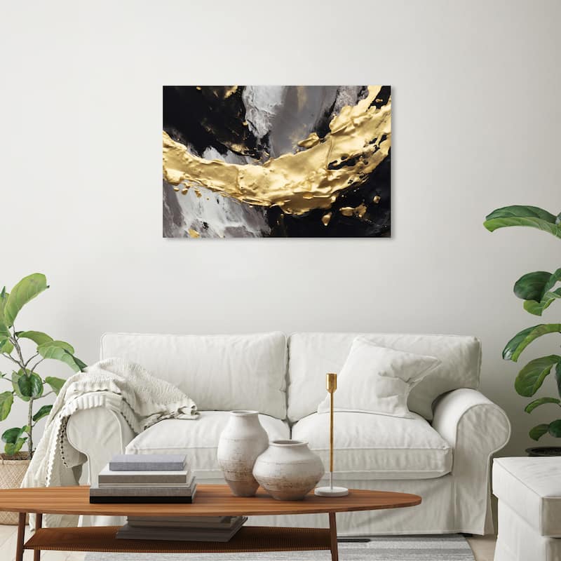 Wynwood Studio Abstract Coal Treasures Gold and Modern & Contemporary Wall Art Canvas Print - 20 x 30