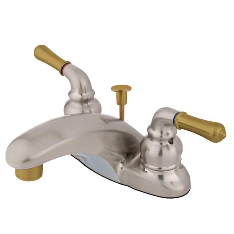 Kingston Brass Magellan 4 in. Centerset Bathroom Faucet - Brushed Nickel/Polished Brass
