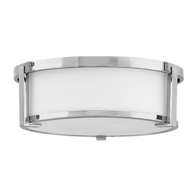 Hinkley Lighting Lowell 2 Light 13" Wide Flush Mount Drum Ceiling - Chrome