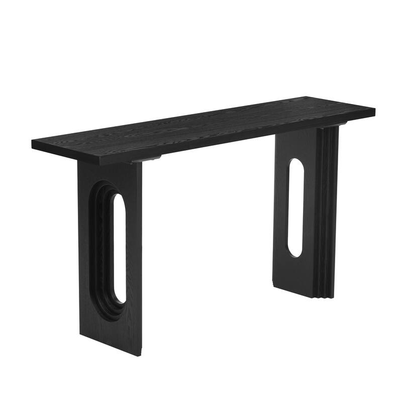 59.2" Modern Console Table with Distinctive Round Hollow Legs for Entryway, Living Room