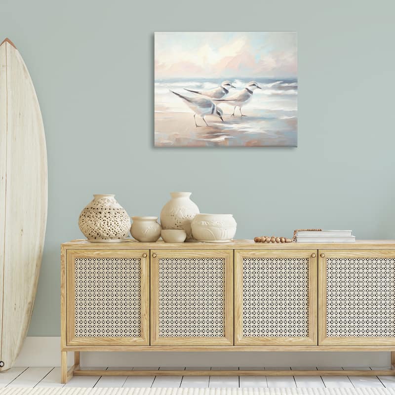 Stupell Sandpipers Under Warm Beach Sun Canvas Wall Art Design By Ramona Murdock