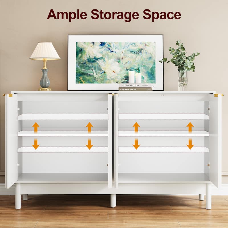 Buffet Cabinet with Doors and Adjustable Shelves