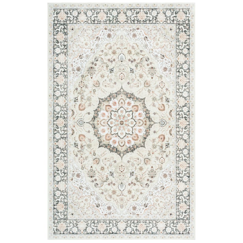 SAFAVIEH Arizona Ewdoksia Machine Washable & Slip Resistant Rug - 4' x 6' - Sage/Ivory