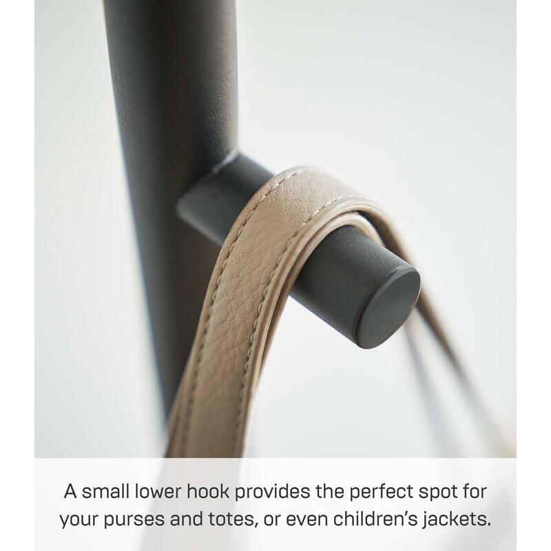 Yamazaki Home Coat Rack, Steel and Wood - L 11.81 x W 9.06 x H 63.98 inches