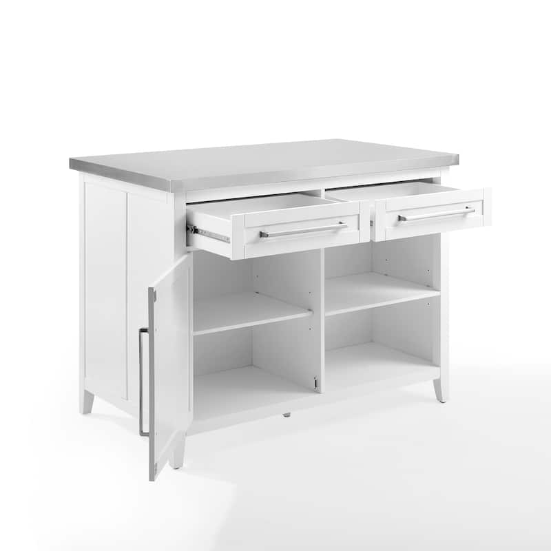 Crosley Silvia Stainless Steel Top Kitchen Island - 28"d x 46"w x 36.5"h