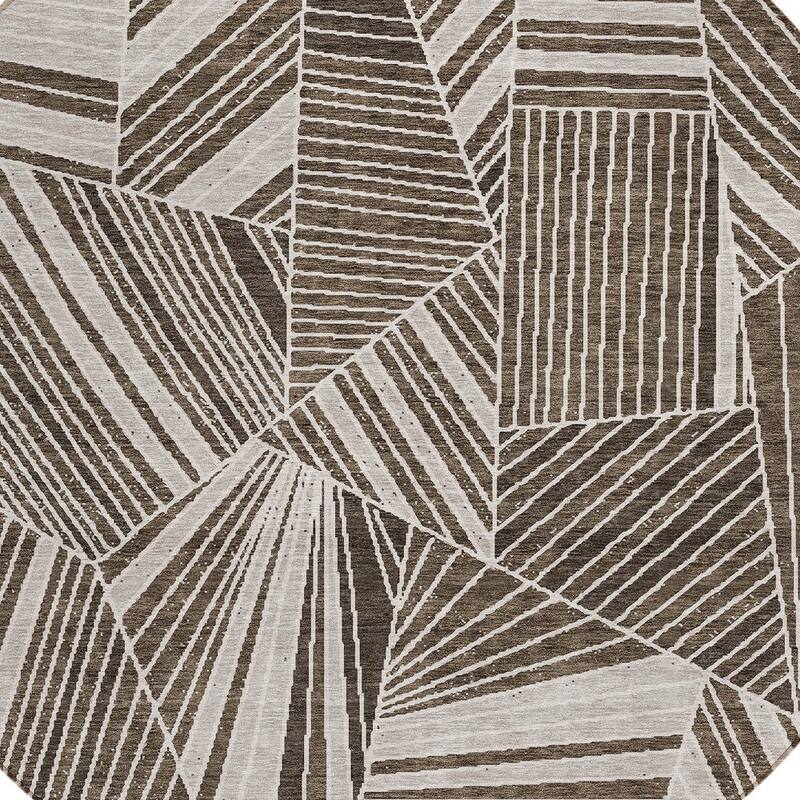 HomeRoots Geometric Transitional Rectangle Outdoor Rug