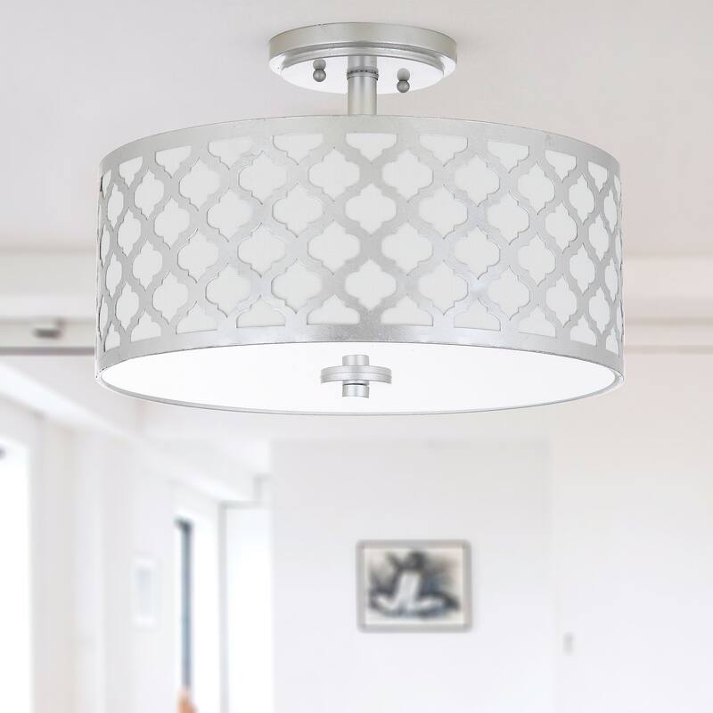 SAFAVIEH Lighting Mucella Quatrefoil Gold Led 3-Light Flush Mount - 15" x 15" x 10.5" - 15Wx15Dx11H