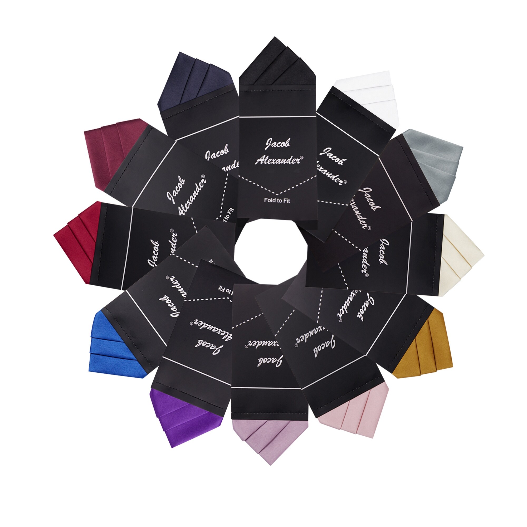 Jacob Alexander Men/'s Pocket Square Solid Color Handkerchief