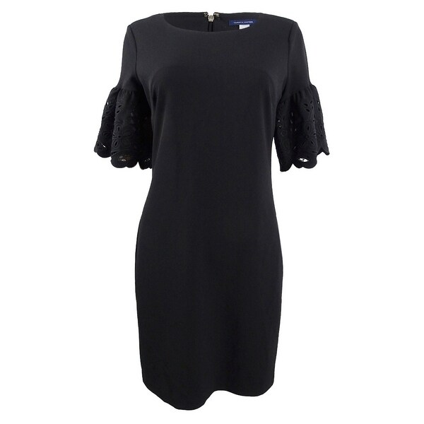 tommy hilfiger black dress with bell sleeves