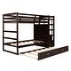 preview thumbnail 35 of 43, Wood Twin Over Twin Bunk Bed with Trundle and Staircase