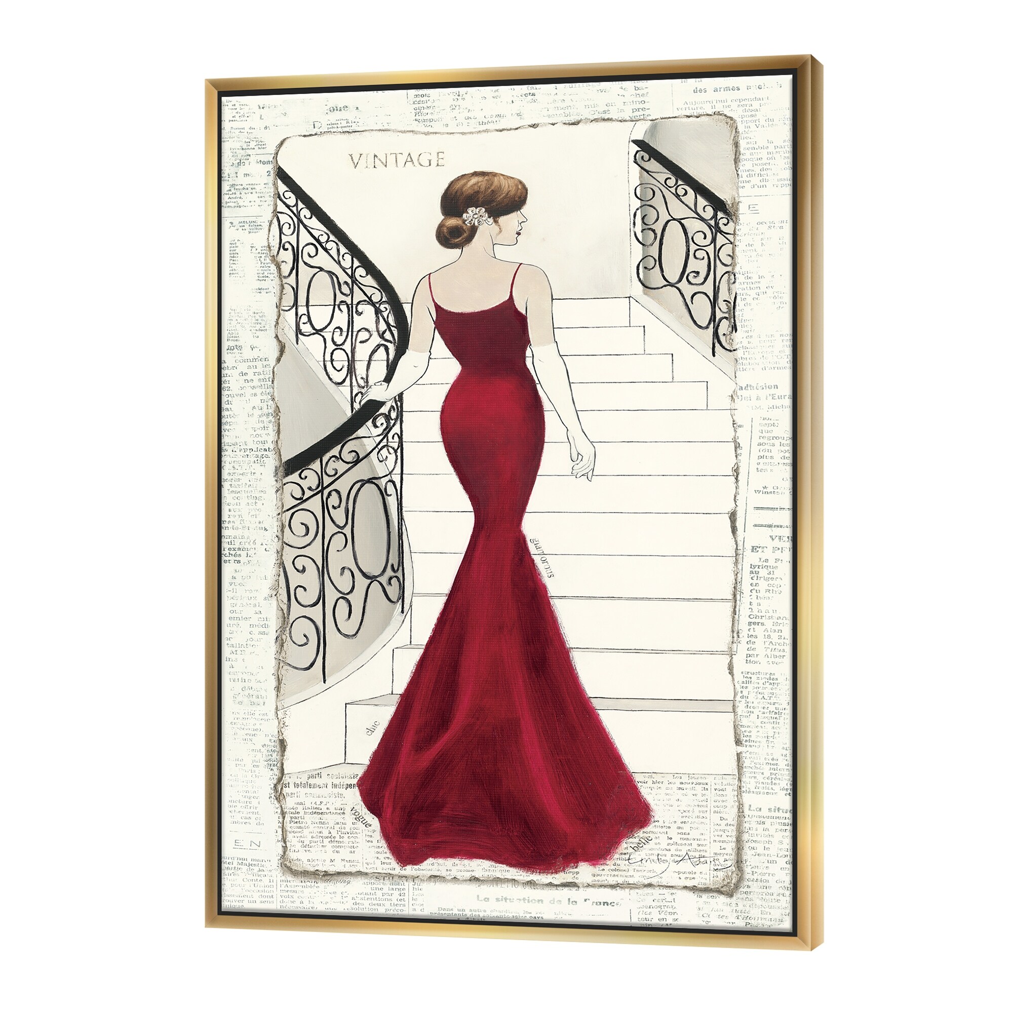 Designart Elegance Glam Paris Diva Iii Fashion Framed Canvas Red Overstock 25981781