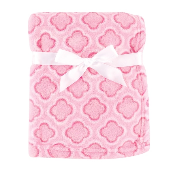 slide 1 of 1, Luvable Friends Baby Girl Coral Fleece Blanket, Pink Clover, One Size - Pink Clover - One Size Pink Clover - One Size