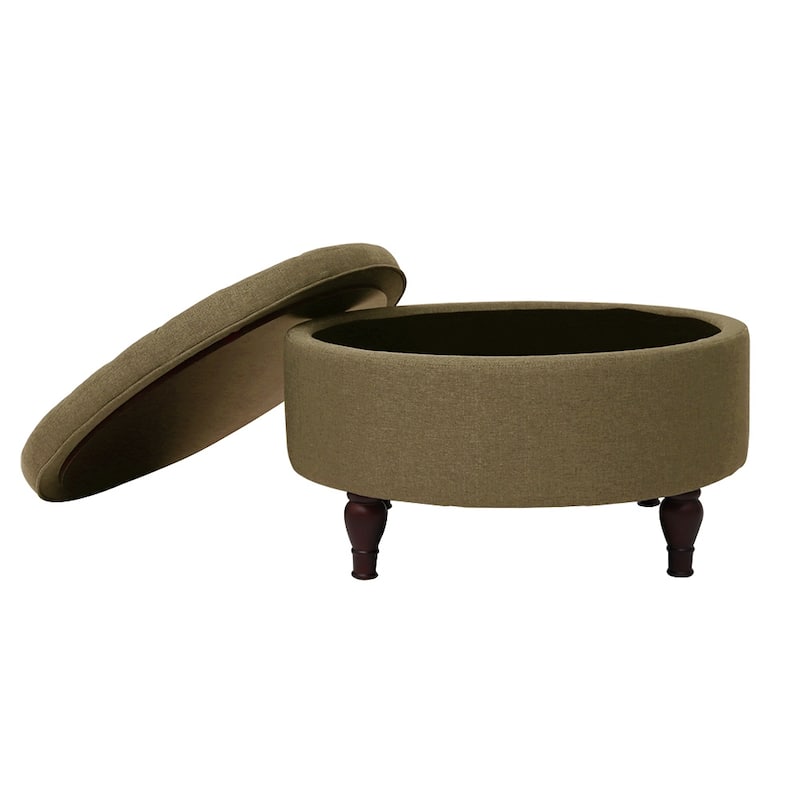 Maypex 32" Tufted Round Storage Cocktail Ottoman