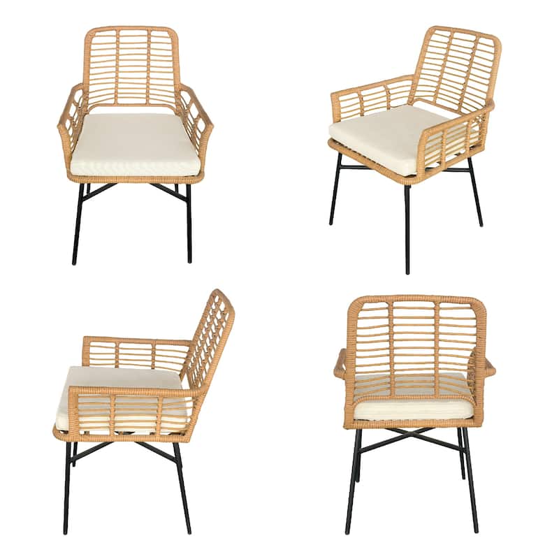 Outdoor Wicker Seating Sets - 22.44"L x 24.21"W x 34.05"H