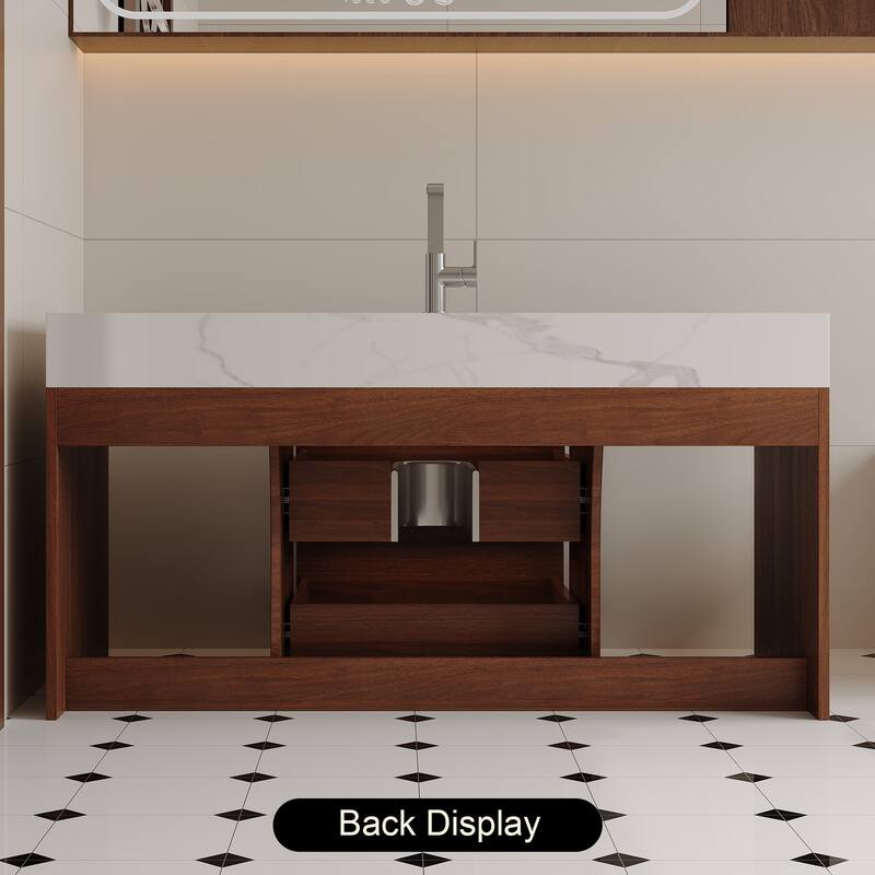 39.4" Floating Bathroom Vanity with Ceramic Sink
