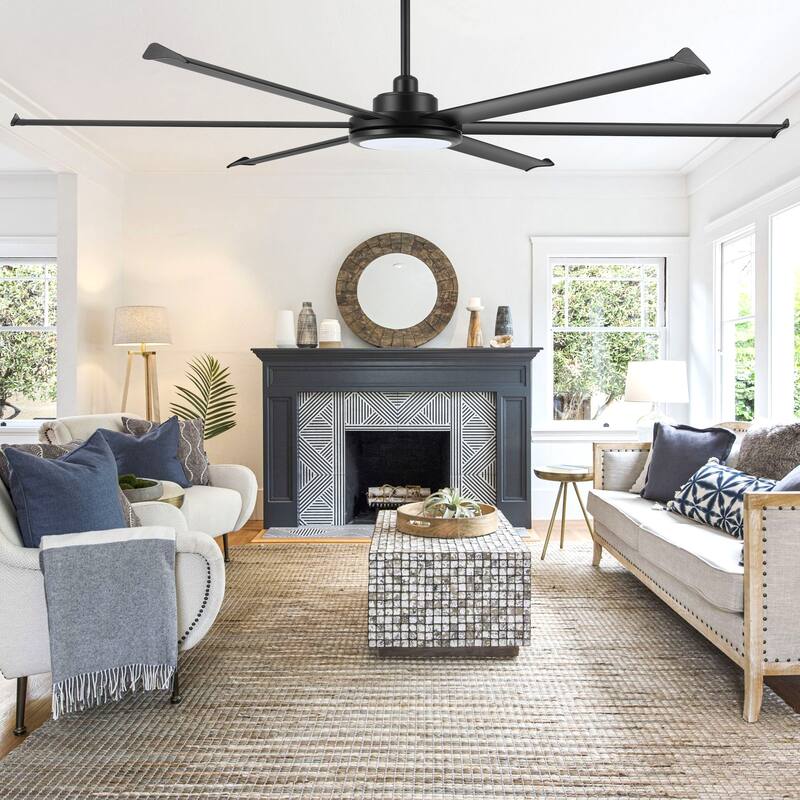 MLiAN 80 In. 6 Aluminium Blades Indoor Ceiling Fan with Light Kit and Remote - 80"
