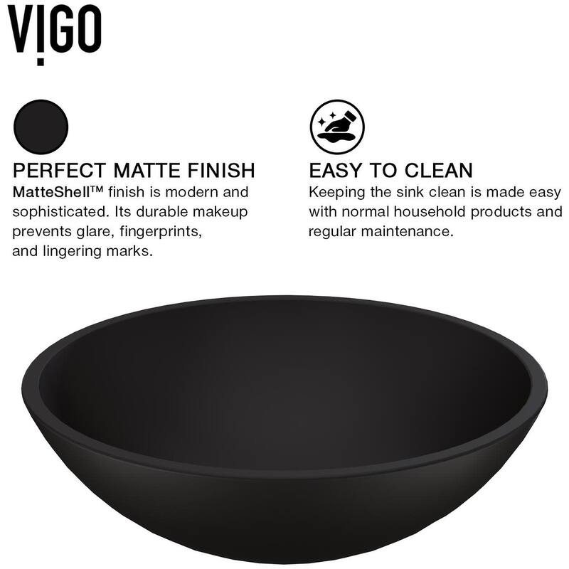 Vigo Cavalli 15" Vessel Bathroom Sink with 1.2 GPM Deck Mounted