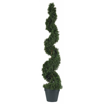 Spiral Silk Tree - 4ft Artificial Tree, Indoor DÃ©cor, Realistic Faux Tree, Home Accent, Global Glam Design - 4ft.