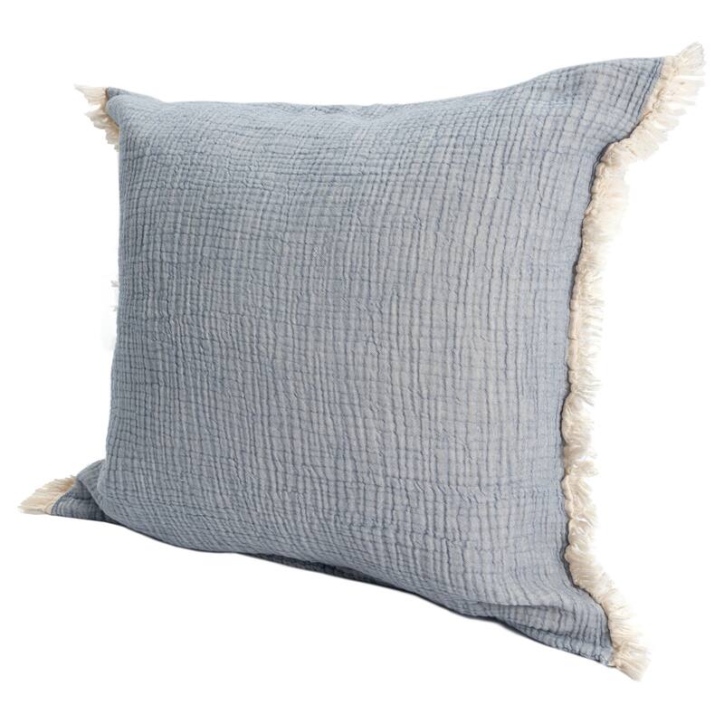 Sevita Solid Turkish Cotton Fringed Throw Pillow