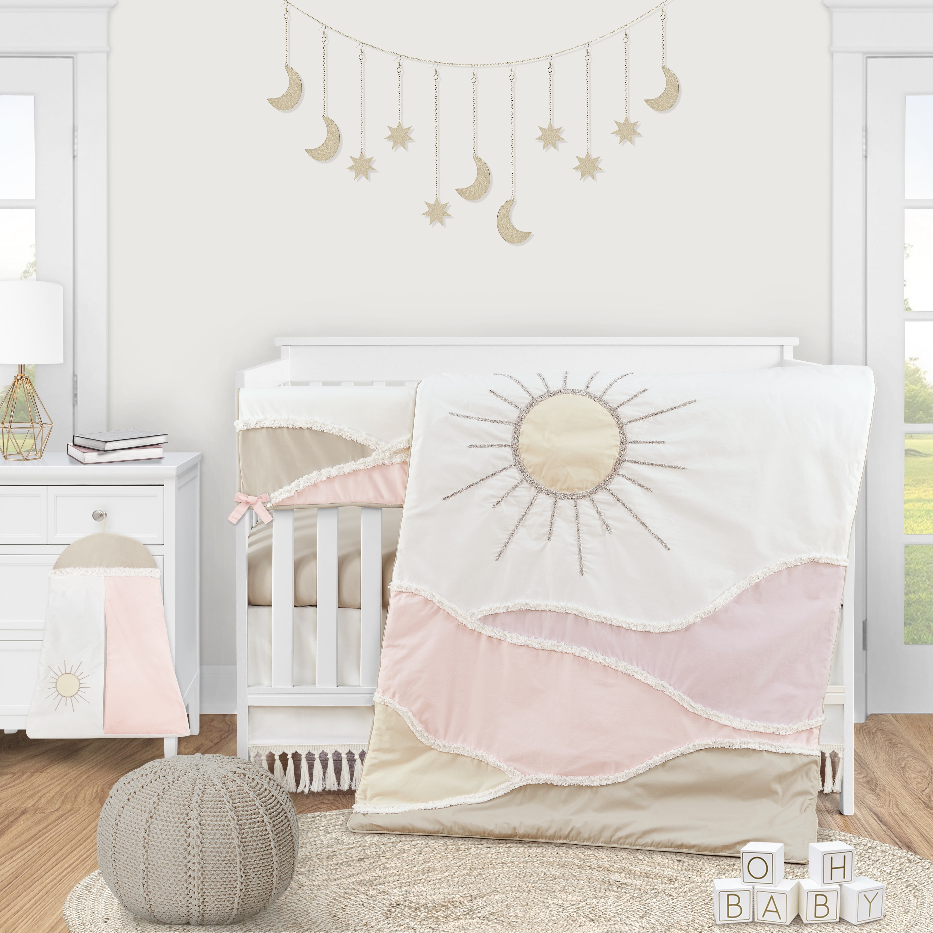 Cream crib skirt discount